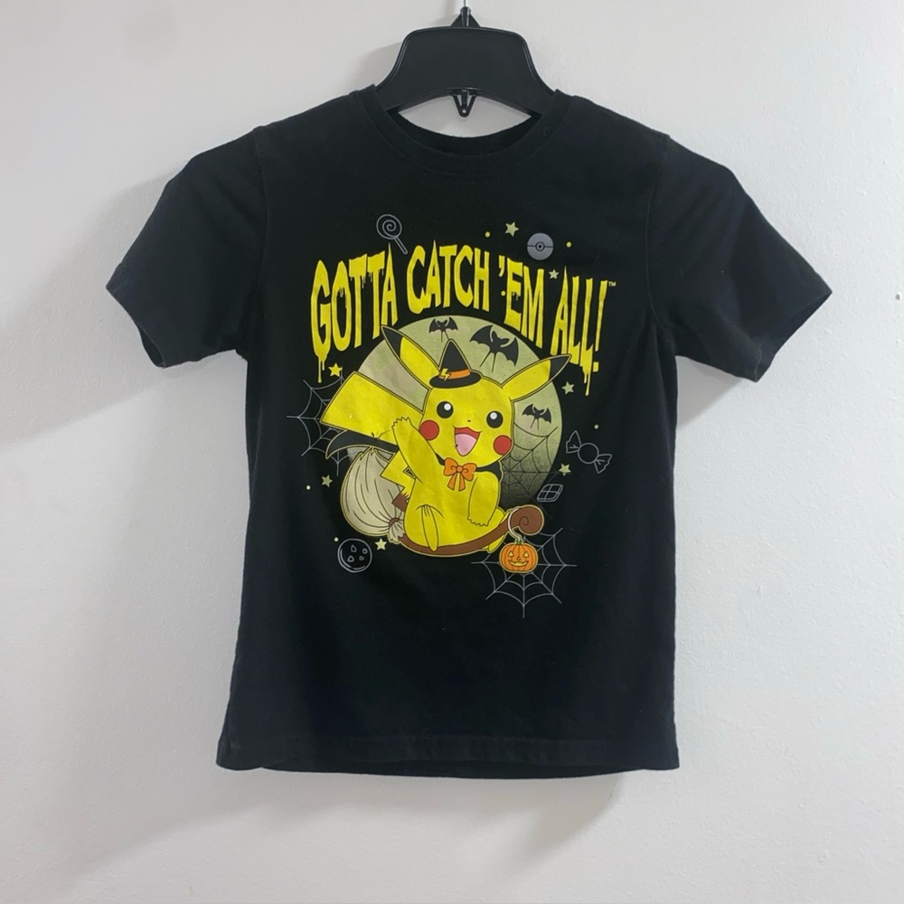 Hybrid Apparel Pokémon Unisex Graphic Halloween Tee Sz 8‎ Med in Black